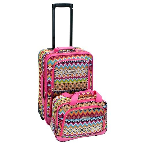 Rockland Tribal Luggage Set | Bold Print 3-Piece Travel Collection