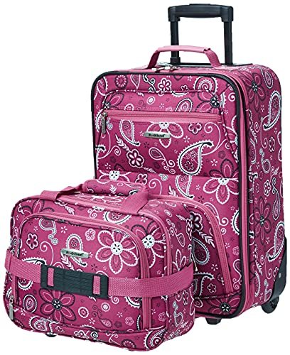 Rockland 2 PC Pink Bandana Luggage Set