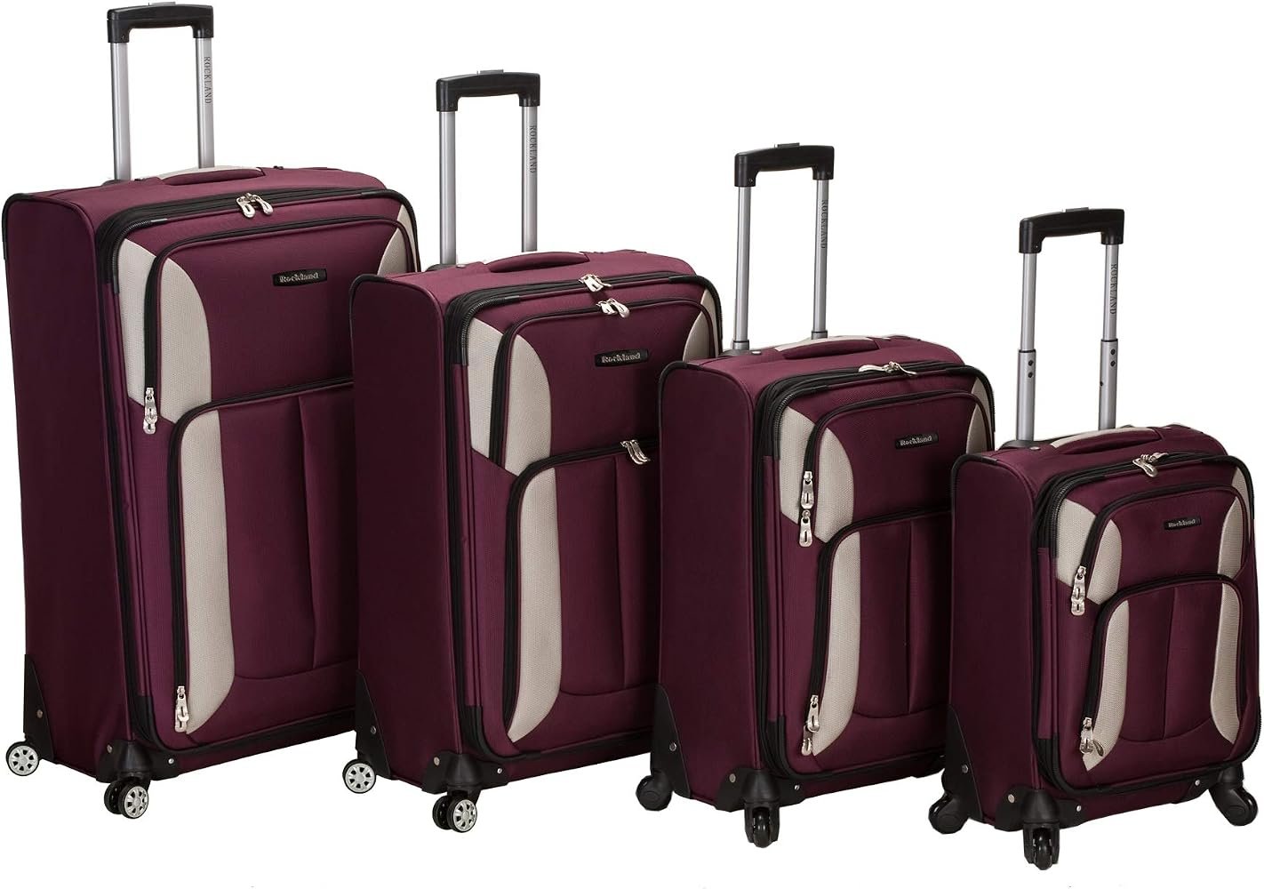 Rockland Peace luggage set in bright multicolor floral print